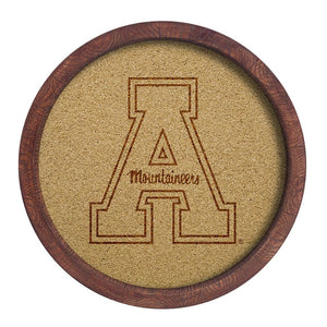 App State Mountaineers: "Faux" Barrel Framed Cork Board - The Fan-Brand