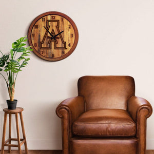 Appalachian State Mountaineers: Branded "Faux" Barrel Top Wall Clock - The Fan-Brand