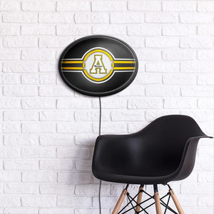 Appalachian State Mountaineers: Original Round Slimline Lighted Wall Sign - The Fan-Brand