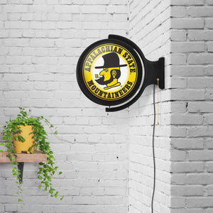 Appalachian State Mountaineers: Yosef - Original Round Rotating Lighted Wall Sign - The Fan-Brand