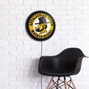 Appalachian State Mountaineers: Yosef - Original Round Slimline Lighted Wall Sign - The Fan-Brand