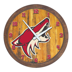 Arizona Coyotes: "Faux" Barrel Top Wall Clock - The Fan-Brand