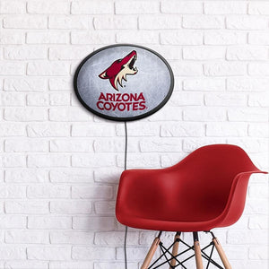 Arizona Coyotes: Ice Rink - Oval Slimline Lighted Wall Sign - The Fan-Brand