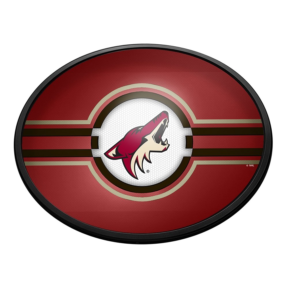 Arizona Coyotes: Oval Slimline Lighted Wall Sign - The Fan-Brand