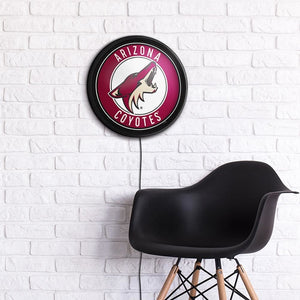 Arizona Coyotes: Round Slimline Lighted Wall Sign - The Fan-Brand