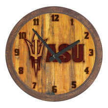Load image into Gallery viewer, Arizona State Sun Devils: Branded &quot;Faux&quot; Barrel Top Wall Clock - The Fan-Brand