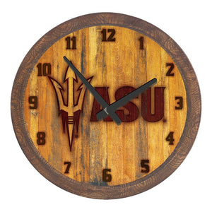 Arizona State Sun Devils: Branded "Faux" Barrel Top Wall Clock - The Fan-Brand