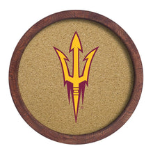 Load image into Gallery viewer, Arizona State Sun Devils: &quot;Faux&quot; Barrel Framed Cork Board - The Fan-Brand