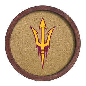Arizona State Sun Devils: "Faux" Barrel Framed Cork Board - The Fan-Brand