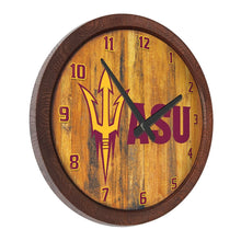 Load image into Gallery viewer, Arizona State Sun Devils: Faux Barrel Top Wall Clock Default Title