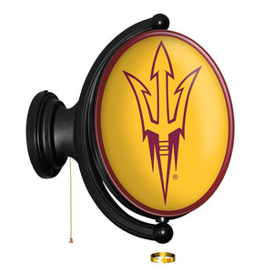 Arizona State Sun Devils: Original Oval Rotating Lighted Wall Sign - The Fan-Brand