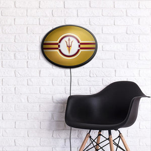 Arizona State Sun Devils: Oval Slimline Lighted Wall Sign - The Fan-Brand