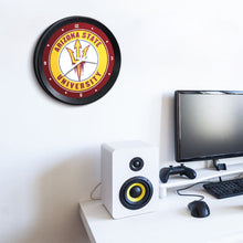 Load image into Gallery viewer, Arizona State Sun Devils: Ribbed Frame Wall Clock - The Fan-Brand