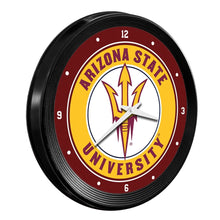 Load image into Gallery viewer, Arizona State Sun Devils: Ribbed Frame Wall Clock - The Fan-Brand