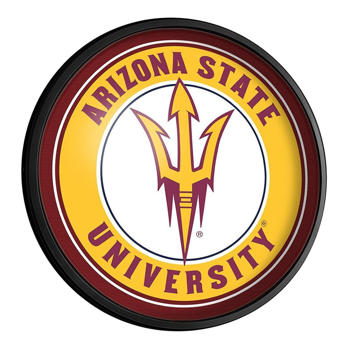 Arizona State Sun Devils: Round Slimline Lighted Wall Sign - The Fan-Brand