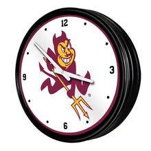 Load image into Gallery viewer, Arizona State Sun Devils: Sparky - Retro Lighted Wall Clock - The Fan-Brand
