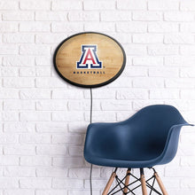 Load image into Gallery viewer, Arizona Wildcats: Hardwood - Oval Slimline Lighted Wall Sign - The Fan-Brand