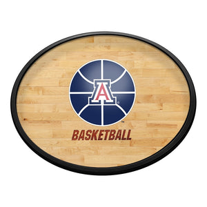 Arizona Wildcats: Hardwood - Oval Slimline Lighted Wall Sign - The Fan-Brand