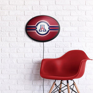 Arizona Wildcats: Oval Slimline Lighted Wall Sign - The Fan-Brand