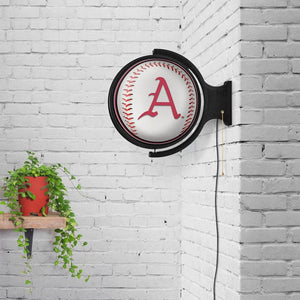 Arkansas Razorbacks: Baseball - Rotating Lighted Wall Sign - The Fan-Brand