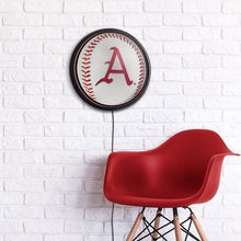 Load image into Gallery viewer, Arkansas Razorbacks: Baseball - Slimline Lighted Wall Sign - The Fan-Brand