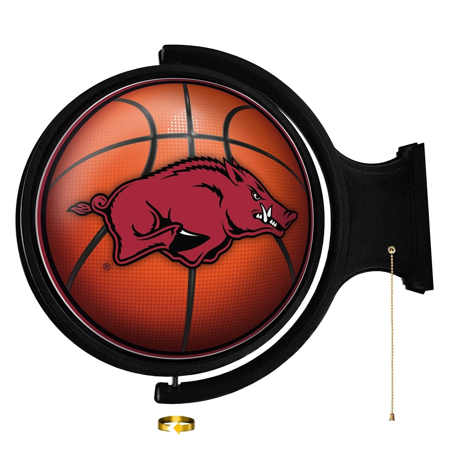 Arkansas Razorbacks: Basketball - Original Round Rotating Lighted Wall Sign - The Fan-Brand