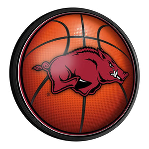 Arkansas Razorbacks: Basketball - Round Slimline Lighted Wall Sign - The Fan-Brand