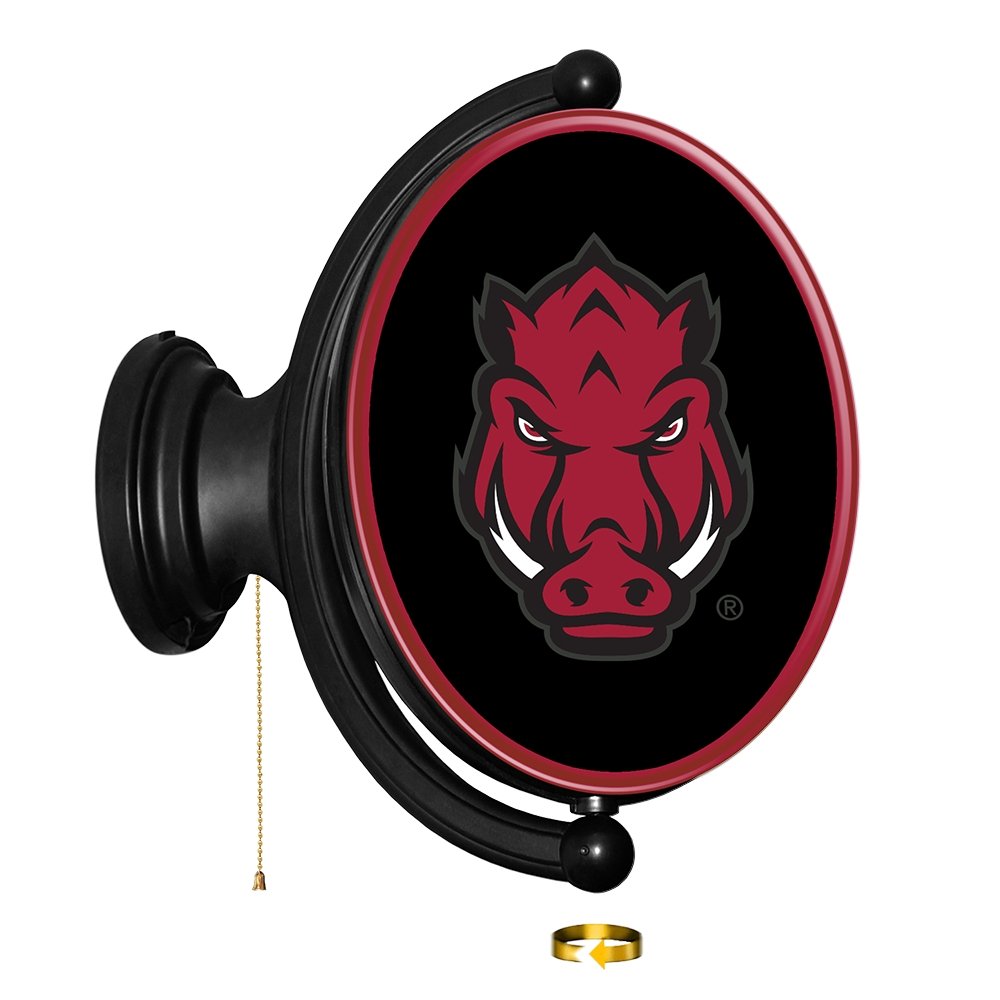 Arkansas Razorbacks: Big Red - Original Oval Rotating Lighted Wall Sign - The Fan-Brand