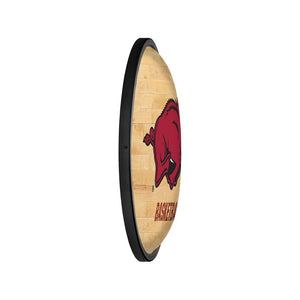 Arkansas Razorbacks: Hardwood - Oval Slimline Lighted Wall Sign - The Fan-Brand