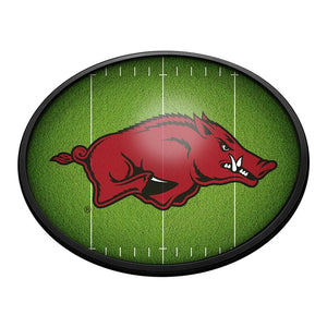 Arkansas Razorbacks: On the 50 - Oval Slimline Lighted Wall Sign - The Fan-Brand