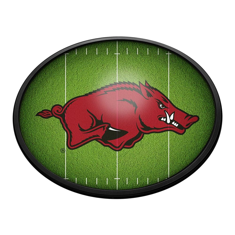 Arkansas Razorbacks: On the 50 - Oval Slimline Lighted Wall Sign - The Fan-Brand