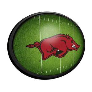 Arkansas Razorbacks: On the 50 - Oval Slimline Lighted Wall Sign - The Fan-Brand