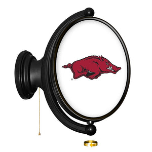 Arkansas Razorbacks: Original Oval Rotating Lighted Wall Sign - The Fan-Brand