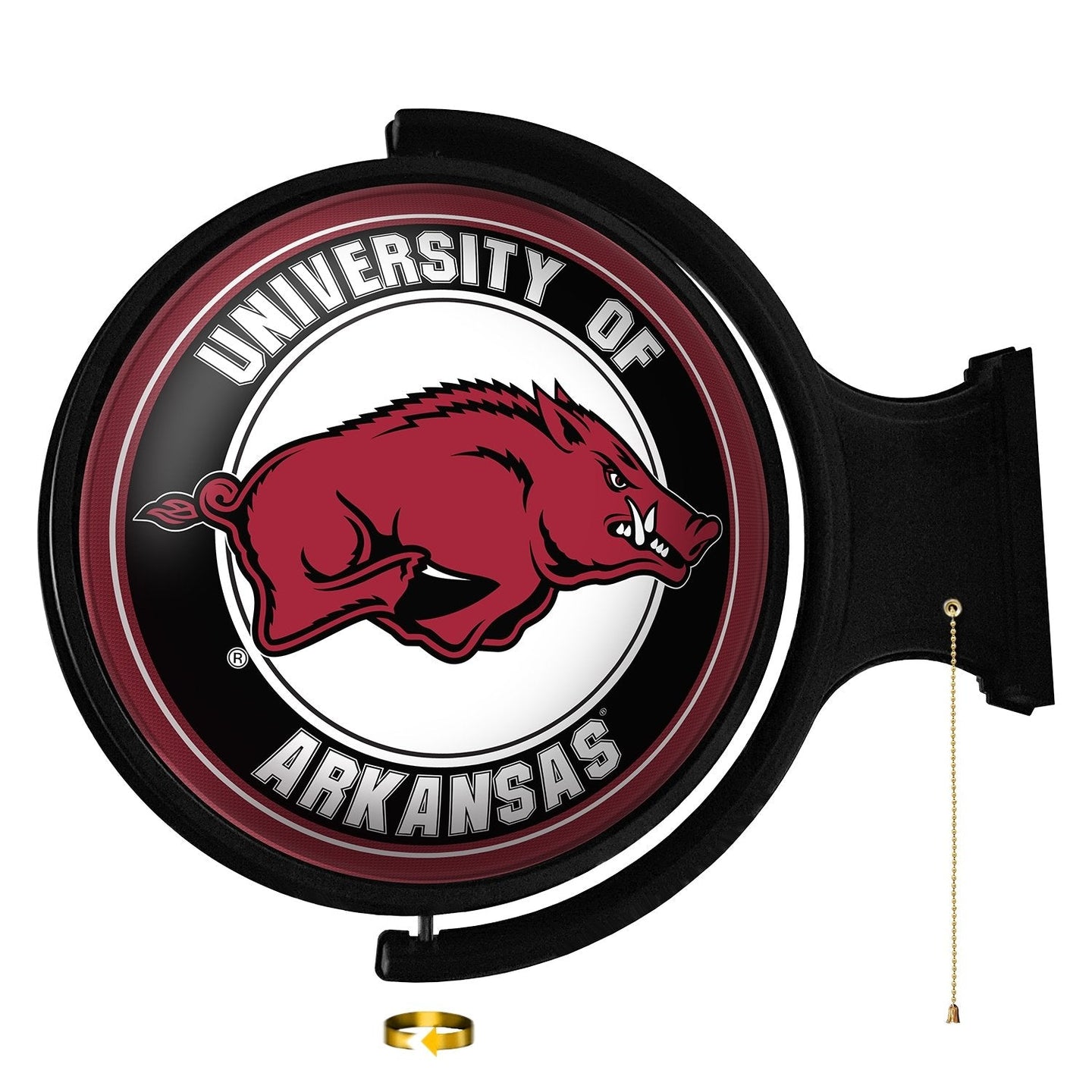 Arkansas Razorbacks: Original Round Rotating Lighted Wall Sign - The Fan-Brand