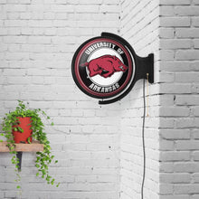 Load image into Gallery viewer, Arkansas Razorbacks: Original Round Rotating Lighted Wall Sign - The Fan-Brand