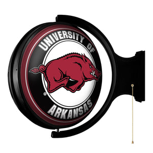 Arkansas Razorbacks: Original Round Rotating Lighted Wall Sign - The Fan-Brand