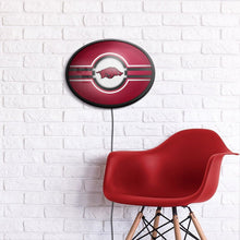 Load image into Gallery viewer, Arkansas Razorbacks: Oval Slimline Lighted Wall Sign - The Fan-Brand