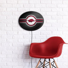Load image into Gallery viewer, Arkansas Razorbacks: Oval Slimline Lighted Wall Sign - The Fan-Brand