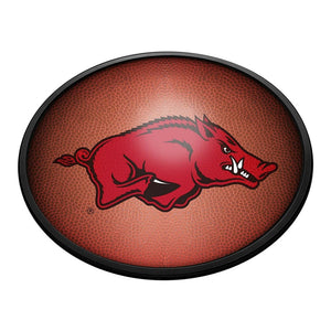 Arkansas Razorbacks: Pigskin - Oval Slimline Lighted Wall Sign - The Fan-Brand