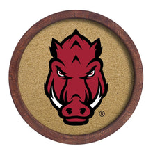 Load image into Gallery viewer, Arkansas Razorbacks: Tusk - &quot;Faux&quot; Barrel Framed Cork Board - The Fan-Brand