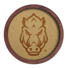 Load image into Gallery viewer, Arkansas Razorbacks: Tusk - &quot;Faux&quot; Barrel Framed Cork Board - The Fan-Brand