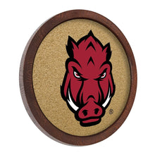 Load image into Gallery viewer, Arkansas Razorbacks: Tusk - &quot;Faux&quot; Barrel Framed Cork Board - The Fan-Brand