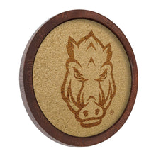 Load image into Gallery viewer, Arkansas Razorbacks: Tusk - &quot;Faux&quot; Barrel Framed Cork Board - The Fan-Brand