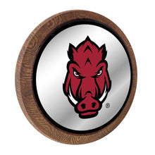 Load image into Gallery viewer, Arkansas Razorbacks: Tusk Stare - Barrel Top Mirrored Wall Sign Black Edge