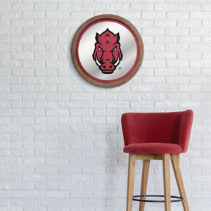 Arkansas Razorbacks: Tusk Stare - Barrel Top Mirrored Wall Sign - The Fan-Brand