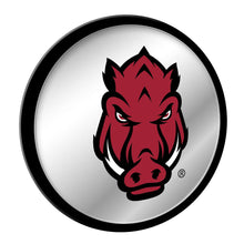 Load image into Gallery viewer, Arkansas Razorbacks: Tusk Stare - Modern Disc Mirrored Wall Sign Black Frame