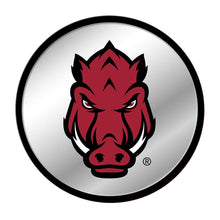 Load image into Gallery viewer, Arkansas Razorbacks: Tusk Stare - Modern Disc Mirrored Wall Sign Black Frame