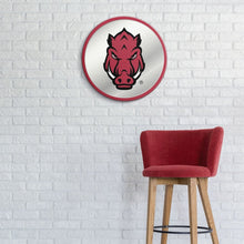 Load image into Gallery viewer, Arkansas Razorbacks: Tusk Stare - Modern Disc Mirrored Wall Sign - The Fan-Brand