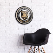 Load image into Gallery viewer, Army Black Knights: Athena&#39;s Helmet - Round Slimline Lighted Wall Sign - The Fan-Brand