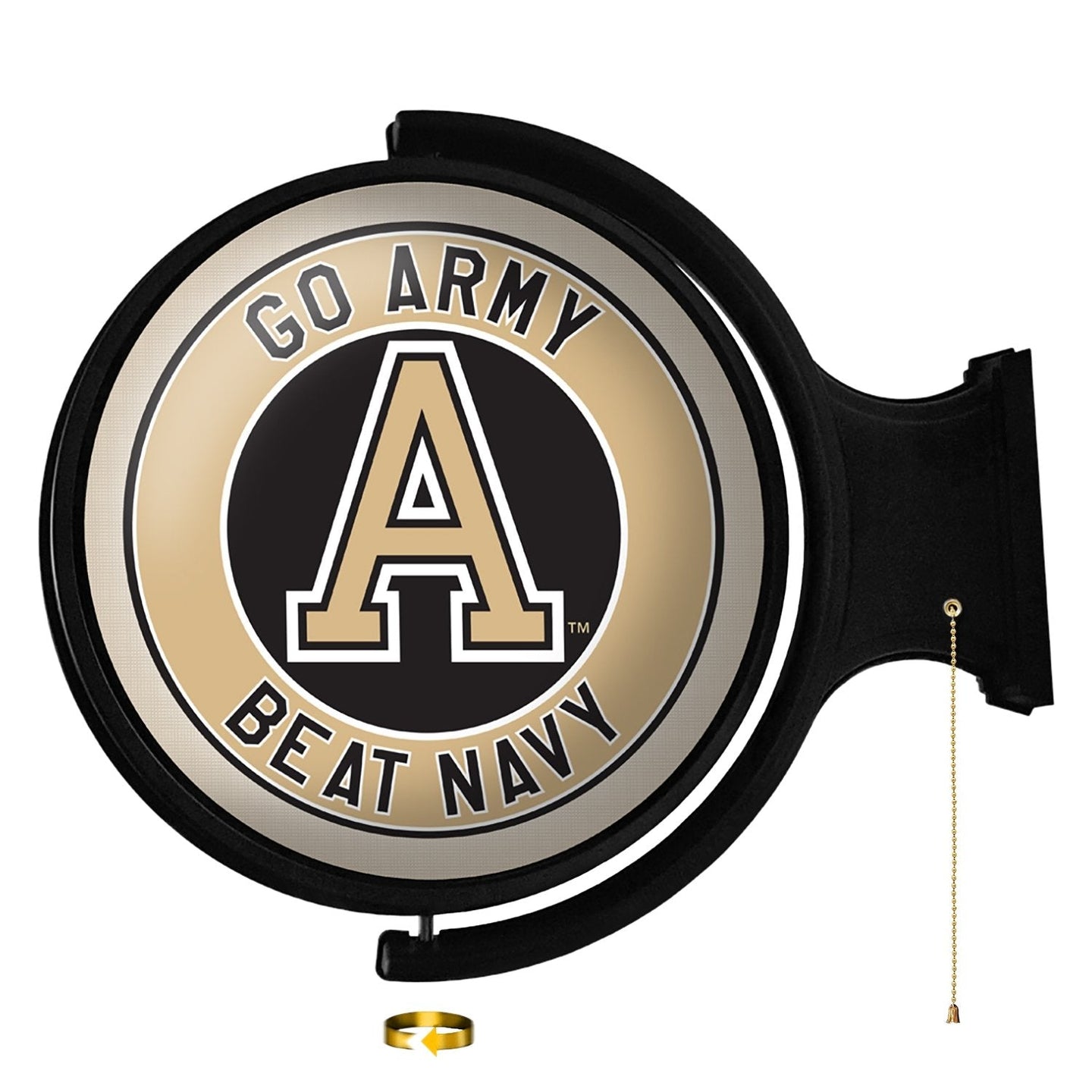 Army Black Knights: Original Round Rotating Lighted Wall Sign - The Fan-Brand